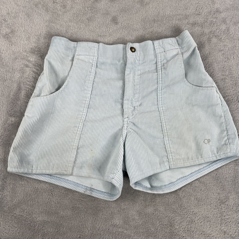 Vintage Ocean Pacific Corduroy Shorts 34 Light Blue OP Surf Skate 80s Beachwear